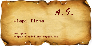 Alapi Ilona névjegykártya